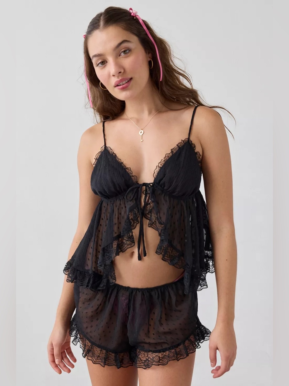 UO Out From Under Daydream Flyaway Cami + Micro Short PJ Set